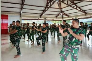 Latih Ketangkasan Prajurit, Kodim 1710 Mimika Gelar Latihan Pencak Silat Militer