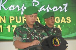 Dandim 1710 Mimika Pimpin Tradisi Korps Pindah Satuan dan Purna Tugas Prajurit